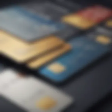 A visual representation of different credit card types arranged in a hierarchy.