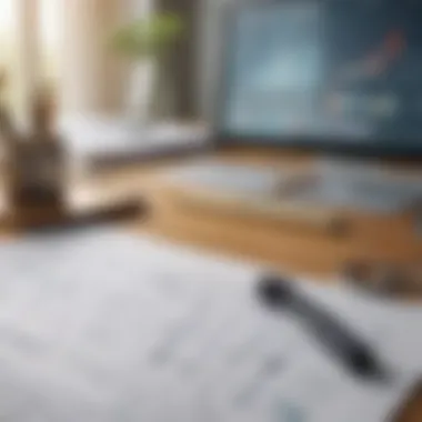 A serene office environment showcasing financial assessment tools