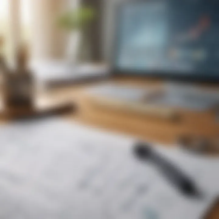 A serene office environment showcasing financial assessment tools