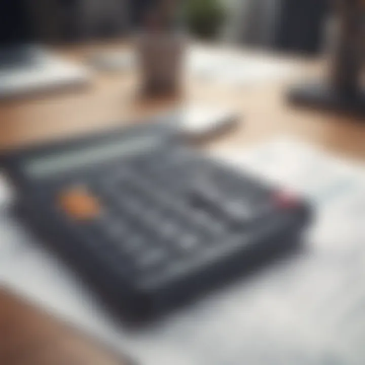 Calculator and financial documents on a desk