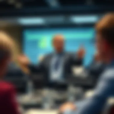 Leadership in Action Successful business leader presenting at a conference