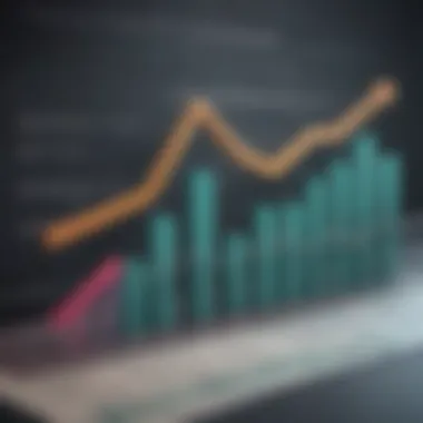 A financial graph showing upward investment growth