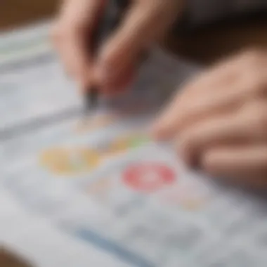 Monthly Expense Review A person reviewing their monthly expenses