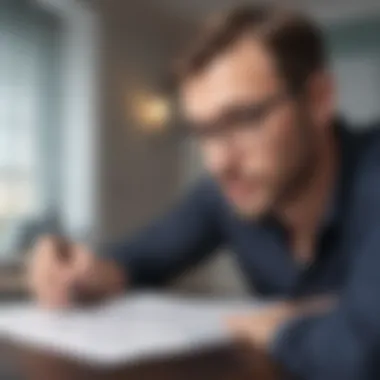 Successful Credit Application Review A successful business person reviewing financial documents