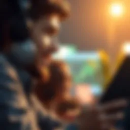 A person listening to a podcast on investment education