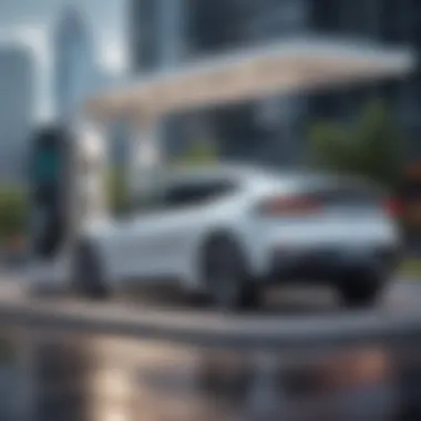 Futuristic Electric Vehicle Charging Station A futuristic electric vehicle charging station