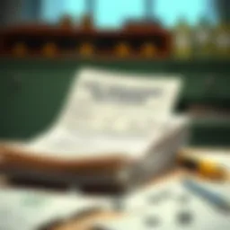 Conceptual visualization of tax paperwork and amendments